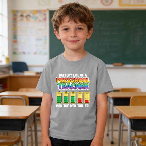 Blusas y camisas de manga corta con cuello redondo para niños y niñas, camisetas gráficas de manga corta, blusas con estampados bonitos para la temporada escolar.