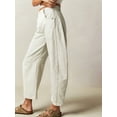 thumbnail image 4 of Women'S Vintage Low Waist Stretchy Boyfriend Wide Leg Jeans Butt Lifting Baggy Denim Pants  White S, 4 of 5