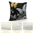 thumbnail image 4 of GOSMITH  Decorative Throw Pillow Covers Double Sided Pillow Covers for Sofa Gold White Butterflies Black Couch Throw Pillow Cases Soft Plush Cushion Case Square Cushion Cover for Living Room, 4 of 5
