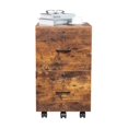 thumbnail image 6 of Rolling File Cabinet 2 Drawer, Wood File Cabinet with Lock, Mobile Storage Cabinet for Home Office, Brown & Black, 6 of 9