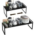 thumbnail image 1 of SHIQI-Expandable Kitchen Cabinet and Countertop Shelf Organizer Adjustable Cupboard Stand Spice Rack Counter Pantry Shelf Organization Storage Rack for Kitchen Bathroom Office(Black), 1 of 4