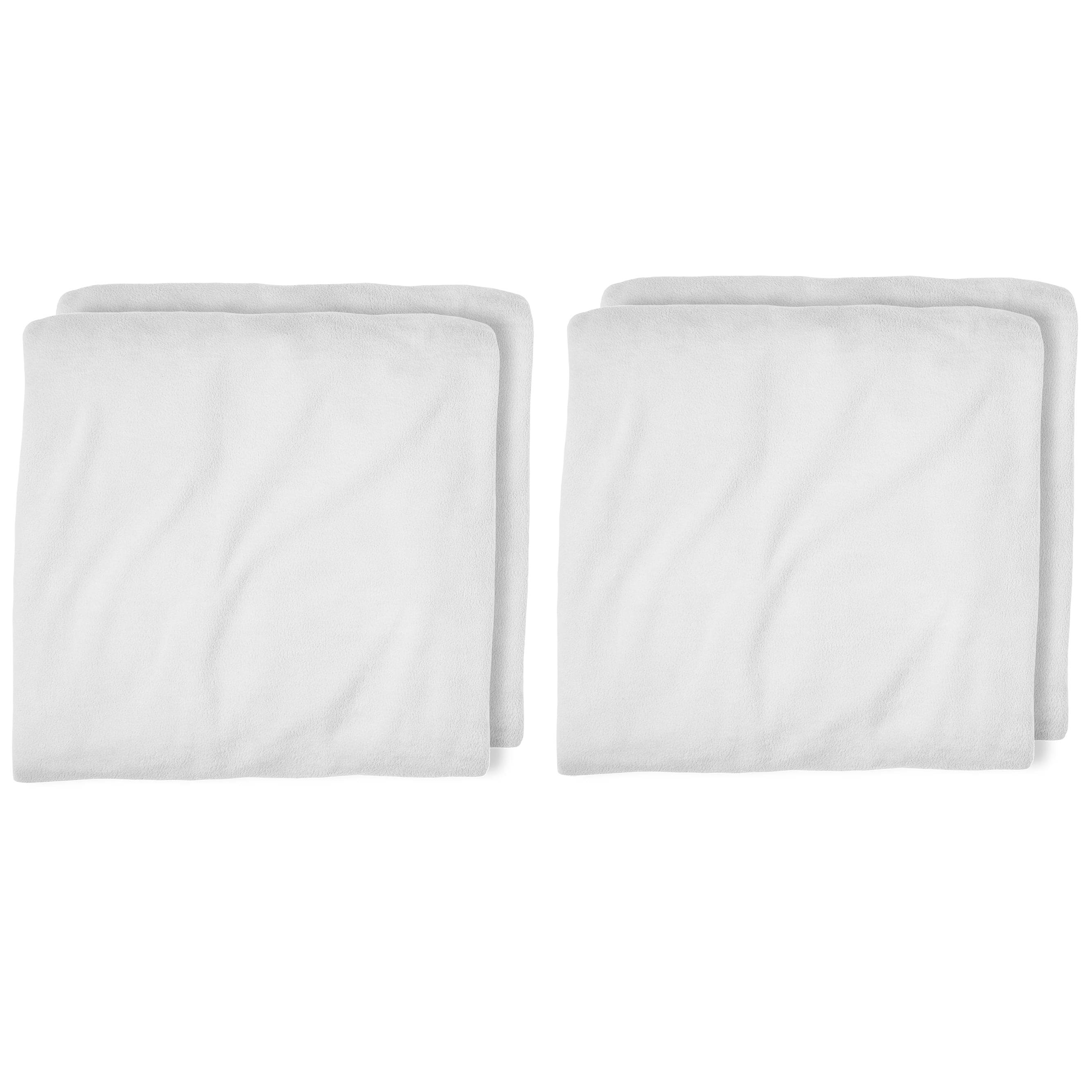 Bare Home Fleece Fitted Sheet, Plush Polar Fleece, 4 Twin XL Sheets, Split King, White, 2 Pack