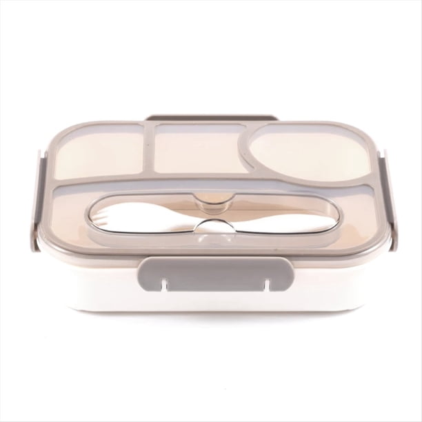 Bento Box para Adultos, Lonchera para Niños, Lonchera de 4 Compartimentos, Resistente A Caídas, Apta para Lavavajillas, Lonchera con Utensilios.