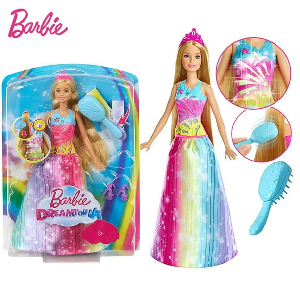 Muñeca Barbie sirena con luces de arcoíris para niñas, juguetes de princesa para niños, regalo de cumpleaños, marca Original Fivean unisex