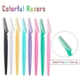 thumbnail image 2 of 12pcs Portable Mini Folding Eyebrow Shaper Kit - Compact Beauty Tool for Shaping, Trimming, and Removal - Includes Plastic Razor with Protective Cover - Random Color, 2 of 5
