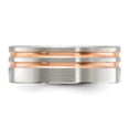 thumbnail image 3 of Chisel Stainless Steel Brushed Rose IP-plated Stripes 8mm Band, 3 of 3