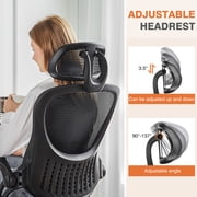 MCQ High-Back Ergonomic Chair with Lumbar Support,Headrest Flip-Up Armrests, for Office, Study & Home , Black