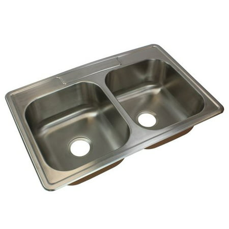 Transolid Classic 33'' x 22'' Double Basin Drop-in Kitchen