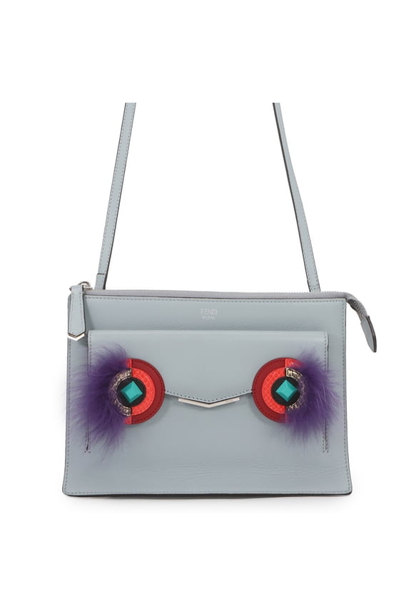 Pre-Owned Fendi Toujours Bugs Monster Shoulder Bag, Leather & Fur, 8M0369, FENDI 2-way Clutch...