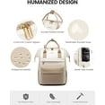 thumbnail image 4 of Women Laptop Backpack 15.6 Inch Travel Bag with USB Charging Port Waterproof Large Capacity Business College Airline Approved Beige, 4 of 7