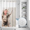 thumbnail image 2 of No Hook Shower Curtain, Spring Cow Floral Shower Curtains for Bathroom with See Through Top Window, Grey Wooden Farmhouse Waterproof & Washable Bath Curtain Stand Up Stall 36"x72", 2 of 9
