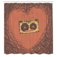 thumbnail image 3 of Ambesonne Vintage Shower Curtain, Retro Cassette Music, 69"Wx75"L, Orange Brown, 3 of 5