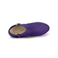 thumbnail image 5 of BLISSFUL STEP Women's Side Zip Low Platform Block Heel Ankle Booties Deep Purple 6.5, 5 of 8