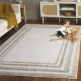 thumbnail image 3 of SAFAVIEH Border & Stripe Hyram Bordered Shag Area Rug, Ivory/Beige, 8' x 10', 3 of 8
