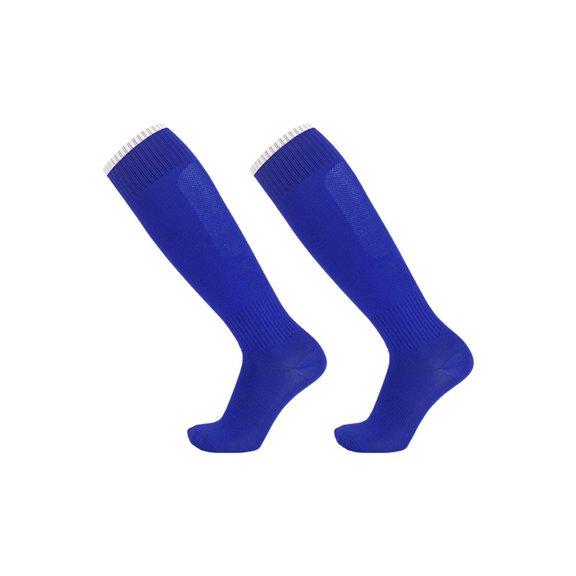 WQNVRNR Boys Athletic Soccer Socks- Over Knee Anti-slip Towel Bottom Breathable Unisex Long Football Sports Socks Blue Size Free Size