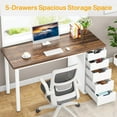 thumbnail image 4 of Tribesigns Computer Desk with 5 Drawers, 47 inches Rustic Brown Home Office Desk with Storage, 4 of 5