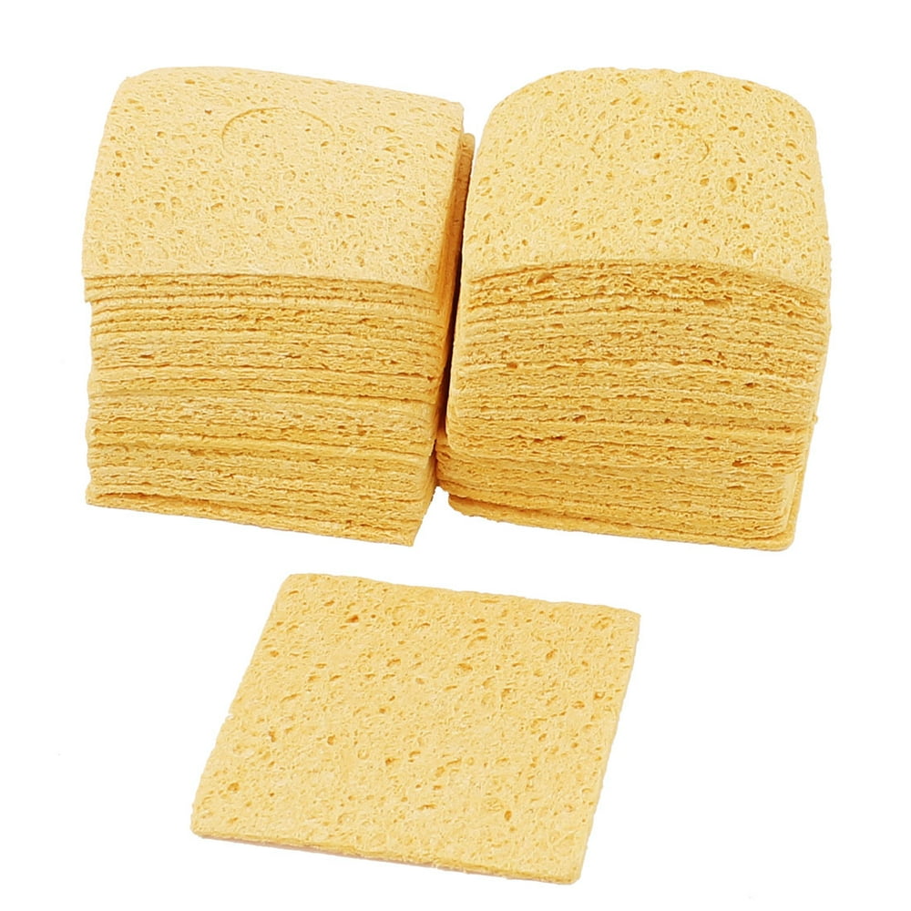 50 Pcs Replacement Soldering Iron Cleaning Sponge 61mmx61mmx2.5mm