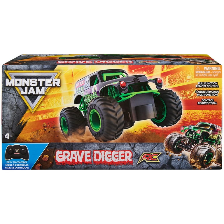 Monster Jam, Grave Digger Official RC Monster Truck with Megalodon