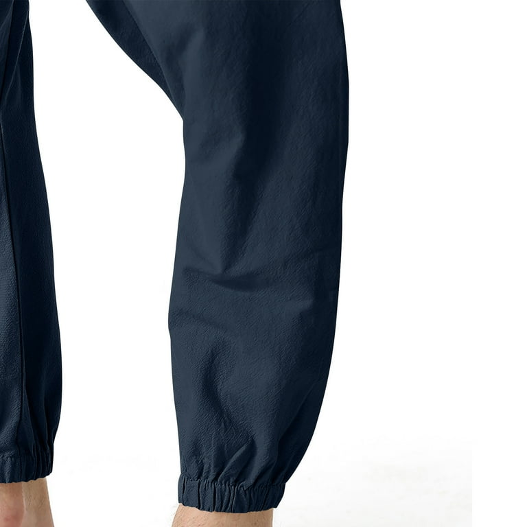 YABCSAZ Mens Baggy Harem Pants Elastic Waist Hippie Anime