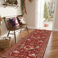 thumbnail image 4 of Christmas Rug 19.69x70.87 Inch, Washable Hallway Christmas Runner Rug, Non-Slip Low-Pile Soft Kitchen Rug, Vintage Xmas Holiday Decor Throw Entry Foyer Mat for Entrance Laundry Living Room, Red, 4 of 6