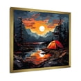 thumbnail image 2 of Designart "Sunset Camp by the Seaside I" People Framed Wall Art Decor - Farmhouse Orange Nursery Hallway Framed Wall Art Decor, 2 of 6