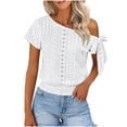 thumbnail image 2 of Blczomt Women Shirts Trendy Lightweight White Shirt Short Sleeve Womens Blouses Casual,XL, 2 of 9