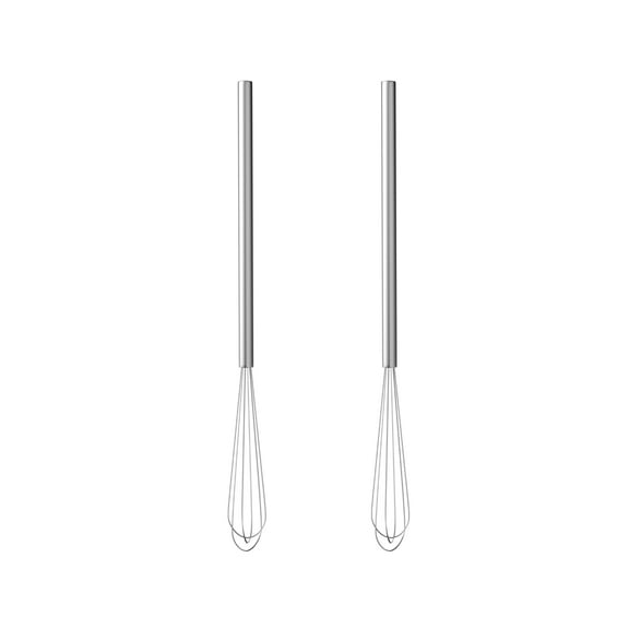 2 Pcs Mini Whisk, Stainless Steel Skinny Egg Beater Whisk for Blending, Whisking, Beating, or Stirring