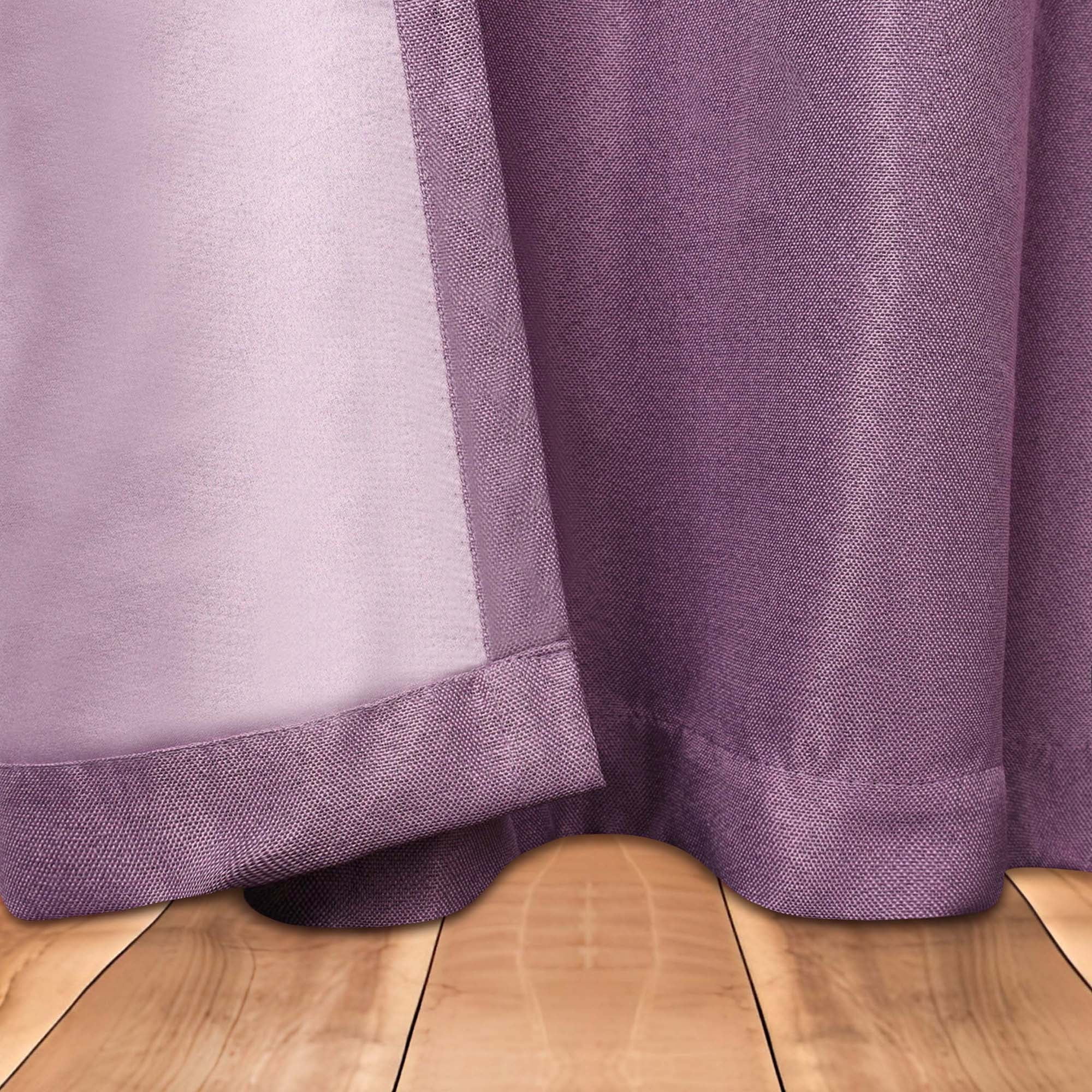 Superior Linen Blackout Curtains Set of 2, Grommet Header Curtain Panel Pair, Wisteria, 52"W x 96"L