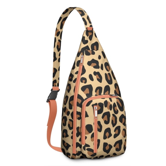 Leopard Print Sling Backpack – Trendy & Chic Animal Pattern Hiking Bag – Lightweight, Durable & Fashion-Forward for Travel, Outdoor Adventures, and Daily Wear