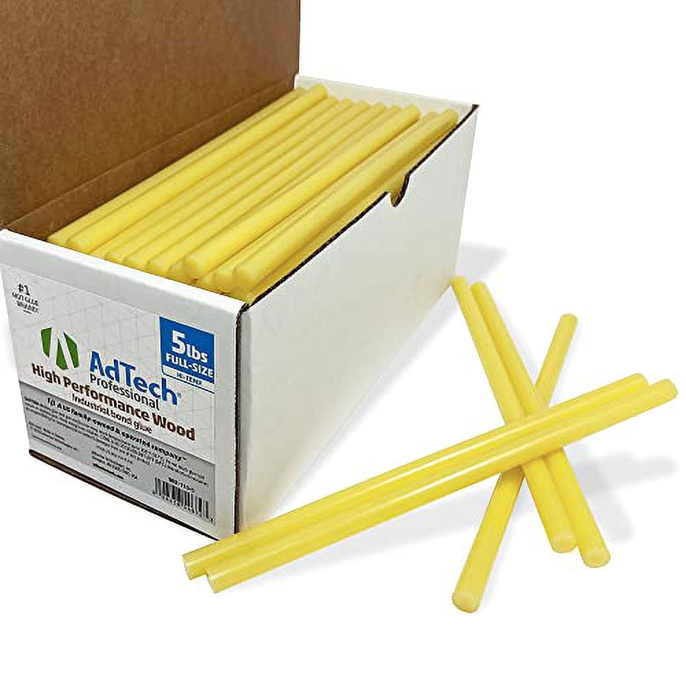 AdTech Professional High Performance Wood High Temp Industrial Bond Hot Glue Sticks 10" Amber