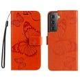 thumbnail image 2 of TECH CIRCLE Galaxy S22 Wallet Case,Butterfly Embossed PU Leather Flip case Cover Stand Feature with Wrist Strap and Card Holder Protective Phone Case for Samsung Galaxy S22 6.1" 2022, Orange, 2 of 11