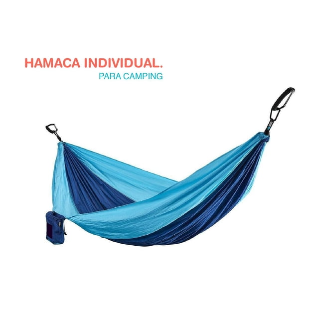Hamaca Individual Para Camping Ligera Portatil Nylon Fresca azul 6.49 pulg THE FINIX FX-HIBL
