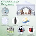 thumbnail image 2 of SANOPY 10' x 10' Pop up Canopy Tent, Adjustable Commercial Instant Outdoor Party Tent with 4 Removable Sidewalls, Carry Bag, White, 2 of 7