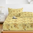 thumbnail image 6 of Full Size Fitted Sheet Set - Summer Bees 3 Piece Bedding Sets 16" Deep Pocket Fitted Sheet with 2 Pillowcases Pastoral Garden Yellow Honey Watercolor Brushed Microfiber Hotel Luxury Bed Sheets, 6 of 9