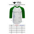 thumbnail image 4 of Shaka Wear Men's Baseball T Shirts Raglan 3/4 Sleeves Tee Cotton Jersey S-5Xl, 4 of 4