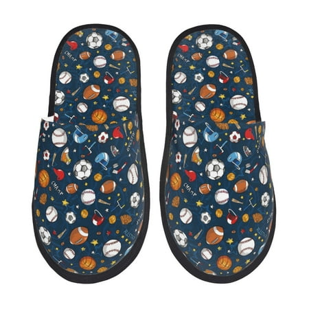 

House Slippers for Women Men - baseball football Warm Non-slip Mens Womens Slippers Cozy Slip-on House Shoes Bedroom Outdoor Indoor Slippers for Men
