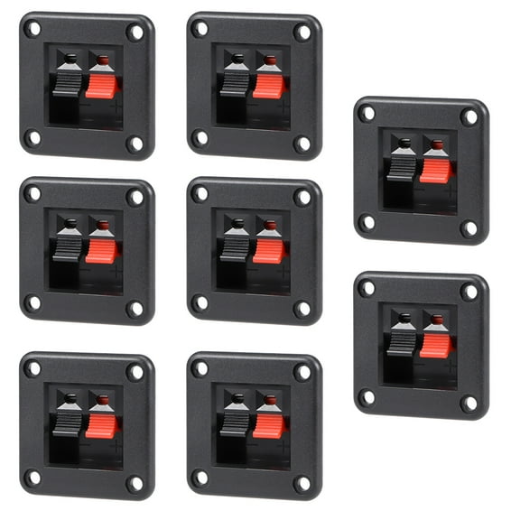 8pcs 2 Way Jack Socket Spring Push Release Connector Speaker Terminal Strip