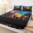 thumbnail image 4 of Erosebridal Jungle Wildlife Deer Bed Sheets,Rustic Farmhouse Hunting King Sheets For Men Women 4pcs, 4 of 6