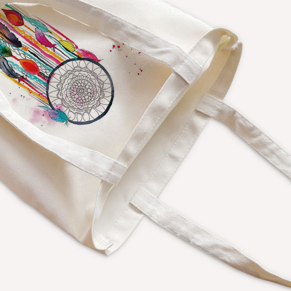 Dreamcatcher Botanical Art Pattern Reusable Handbags Canvas Tote Bag ...
