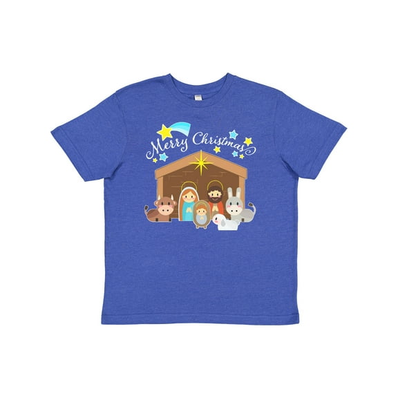 Inktastic Merry Christmas Cute Nativity Scene Youth T-Shirt