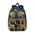 thumbnail image 1 of Disketp Romantic Skeletons Under Moon Mochila Escolar de 15 Pulgadas, Mochila Ligera para Estudiantes, Viajes y Trabajo, Cómoda y Resistente para el Uso Diario, 1 of 6