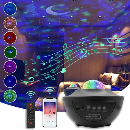 

Wiueurtly Control Music With Bluetooth Controlled Star Projector Remote LED Voice Lase LED light