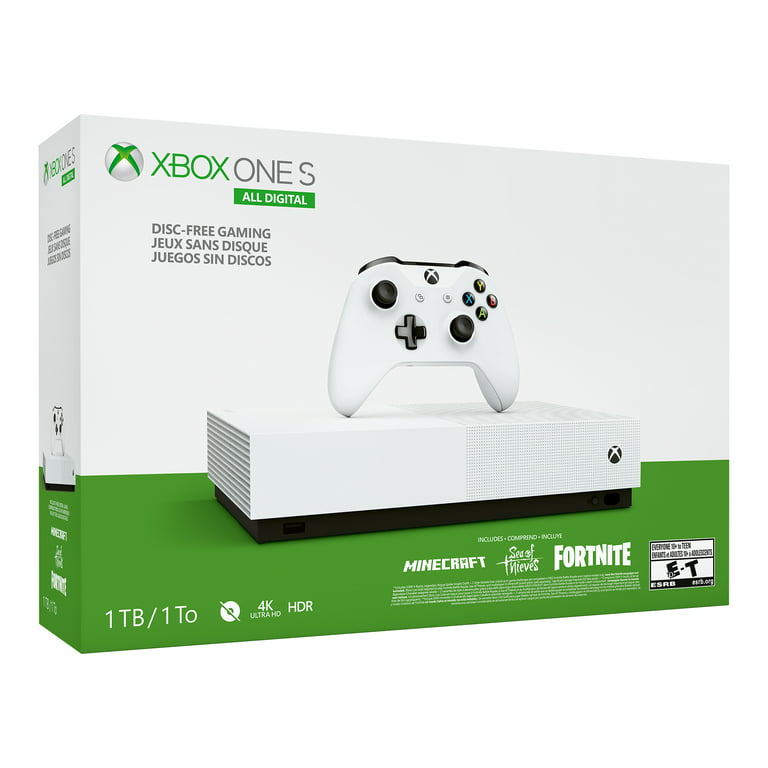 Microsoft Xbox One S 1TB All Digital Edition 3 Game Bundle (Disc