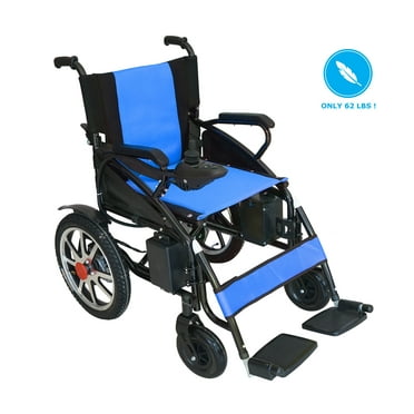 Alton Mobility - Electric Wheelchair Foldable Lightweight Heavy Duty Lithium Battery Electric Power Wheel chair Multi Terrain Easy Travel Blue
