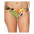 thumbnail image 1 of BAR III Women's Multi Color Tropical Print Stretch Ruched Lined Full Coverage Bikini Swimsuit Bottom L, 1 of 3