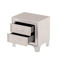 thumbnail image 7 of Oufan Mid Century Nightstand with 2 Drawers, Upholstered Nightstand with Storage, Bedside Table End Table with Silver Glitter Strip & Metal Legs for Bedroom, Living Room, Easy Assembly, Beige, 7 of 7