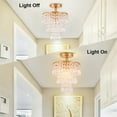thumbnail image 5 of FRIXCHUR Mini Crystal Chandelier Flush Mount Chandelier Crystal Ceiling Light 3 Tiers Raindrops Crystal Pendant Lighting for Bedroom Hallway Living Room,E26 Base,Gold, 5 of 12