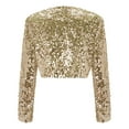thumbnail image 4 of ZAZYULZ Women's Short Sequin Party Long Sleeve Jacket Party Blazer(Gold,A), 4 of 6