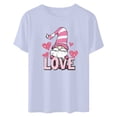 thumbnail image 7 of VKOYWKM Valentine's Tees Women Cute Love Heart Print T-Shirts Cute Tops Holiday Short Sleeve T Shirts Casual Crew Neck Romantic Tshirts, 7 of 7