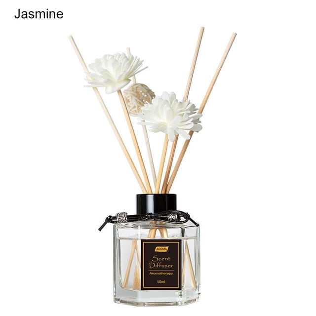Home Indoor Fireless Aromatherapy Reed Diffuser - Long-Lasting Rattan Essential Oil Fragrance for Living Spaces, 8 Scents